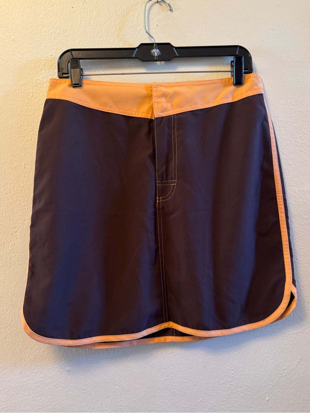 Mooloolaba Vintage Y2K Surf Mini Skirt - Brown & Orange Colorblock Board Skirt